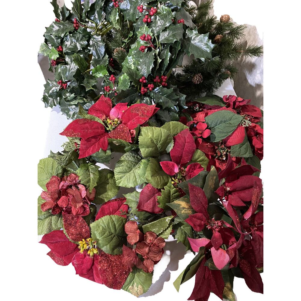 Holiday Candle Rings (4) Pine Berry Christmas Home Decor Gathering Various Sizes